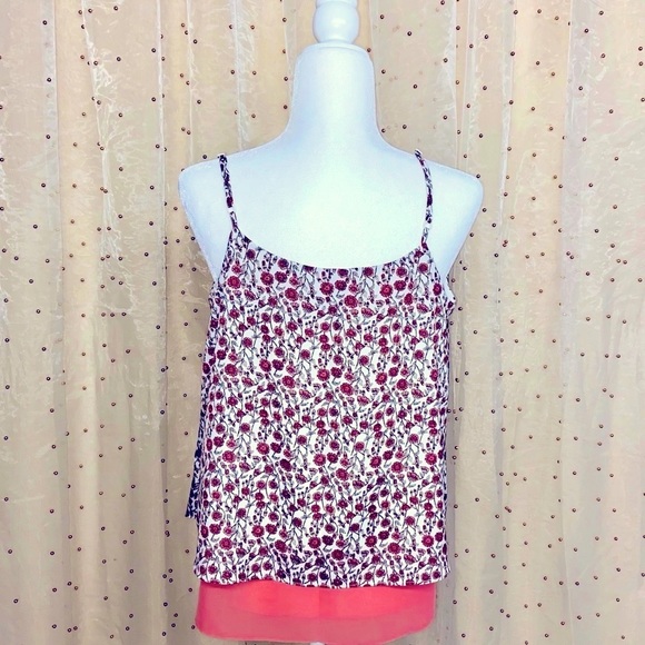 LOFT Floral flowy spaghetti straps M - Picture 2 of 4